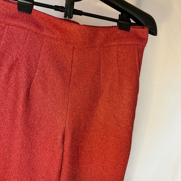 Vixen by Micheline Pitt Miss Kitty Cigarette Pants Pink Sparkle L NWT Rare - Picture 8 of 12